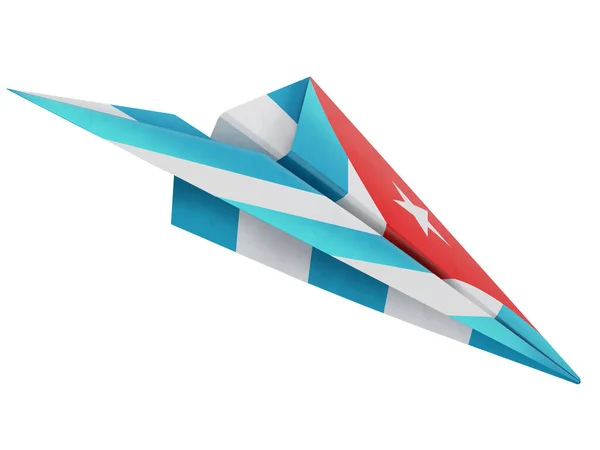 Illustration Eines Papierflugzeugs Mit Der Flagge Des Landes Kuba — Stockfoto