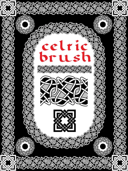 Celtic borste för ram — Stock vektor