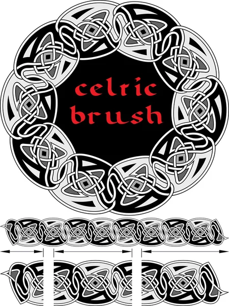 Celtic brush for  frame — Stock Vector