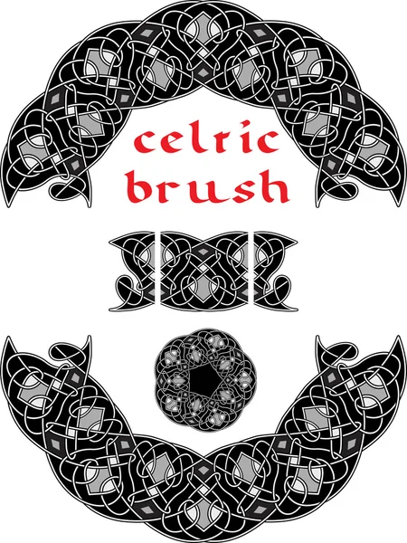 Keltische borstel voor frame — Stockvector