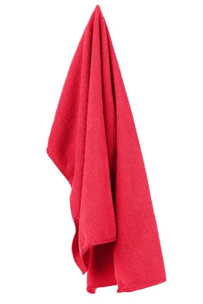 Hanging red and clean towel — Stock Photo, Image