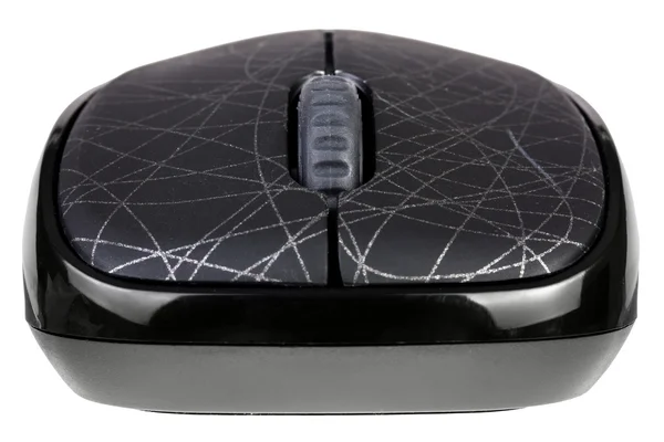Černá počítačová myš — Stock fotografie