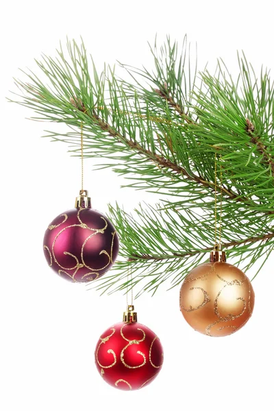 Christmas branch tree with decoration — Stock Photo, Image