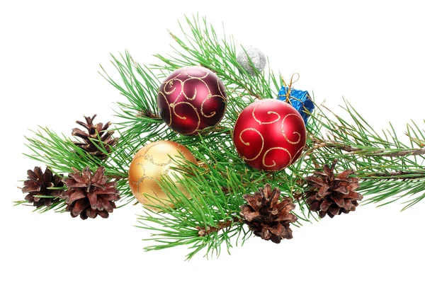 Branch kerstboom met decoratie — Stockfoto