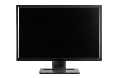 Siyah monitör ile boş siyah perde