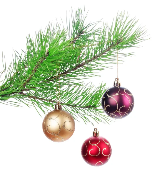 Christmas branch tree with decoration — Stock Photo, Image