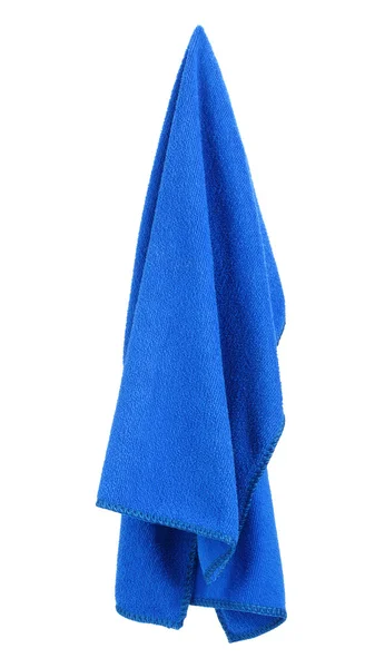 Hanging blue and clean towel — Stock Photo, Image