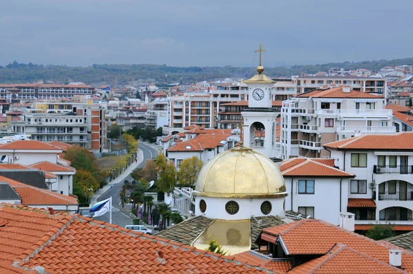 Sveti Vlas Bulharsko Listopadu 2020 Ortodoxní Kostel Vlasije Pohled Město — Stock fotografie