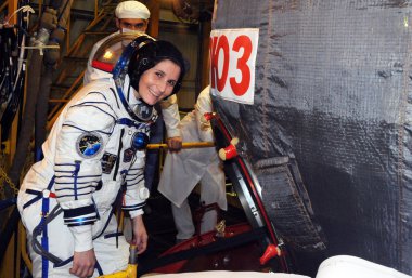 Astronaut Samantha Cristoforetti During Dress Rehearsal Fit Chec clipart