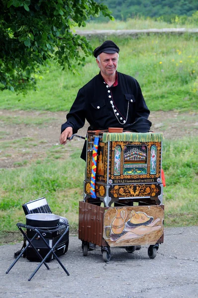 Barrel Organ Player — 图库照片