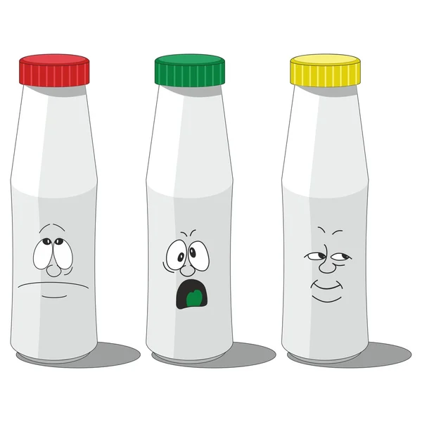 Ensemble de bouteilles de lait 008 — Image vectorielle