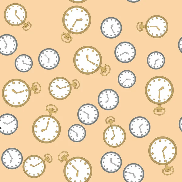 Naadloze patroon met horloges 569 — Stockvector