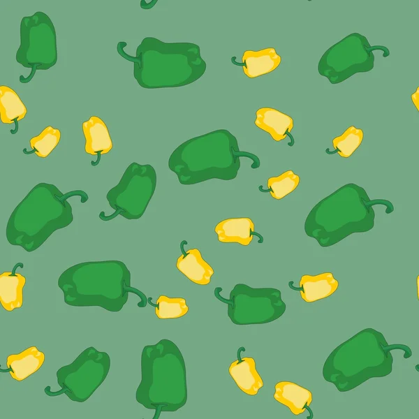 Желтый и зеленый перец бесшовная текстура 607 — стоковый вектор