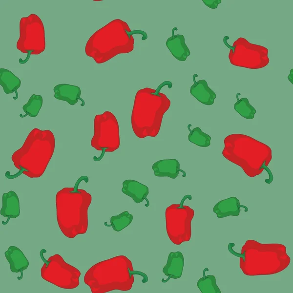 Rote und grüne Paprika nahtlose Textur 611 — Stockvektor