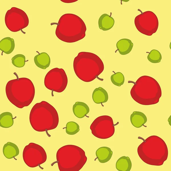 Patrón sin costuras con manzanas de dibujos animados. Frutos que repiten antecedentes. Textura de impresión sin fin. Diseño de tela. Fondos de pantalla 576 — Vector de stock