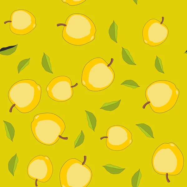 Naadloze patroon met cartoon appels. Vruchten herhalende achtergrond. Eindeloze print het patroon. Weefsel ontwerp. Behang 582 — Stockvector