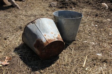 19666 bahçesinde paslı kova