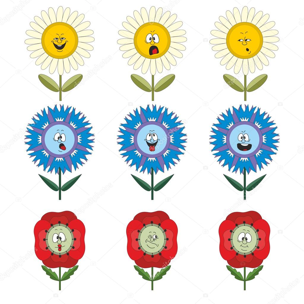 Funny flowers with different emotions Stock Vector Image by ©Dimanchik 64667181