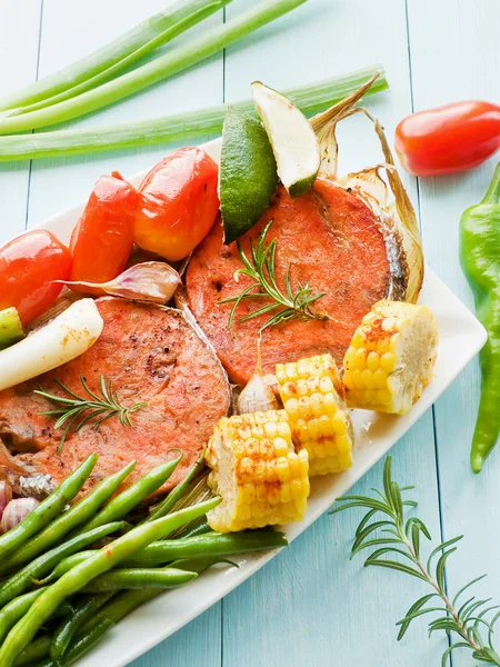 Filetes de salmón rosa — Foto de Stock