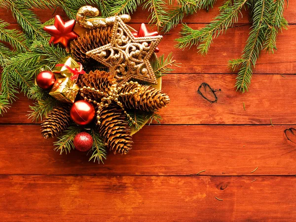 Рождественский Фон Сосна Украшения Дереве Shallow Dof — стоковое фото