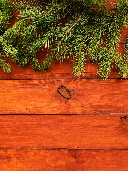 Christmas Background Pine Tree Branches Wood Shallow Dof Stock Image