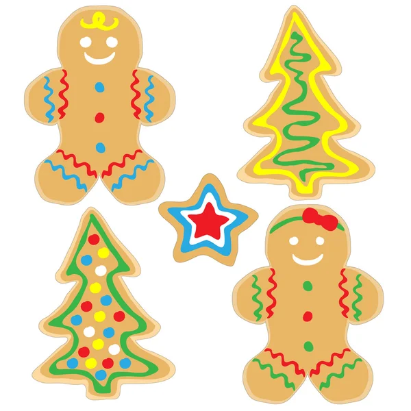 Gingerbread cookies vector — Stock Vector