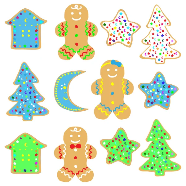 Gingerbread cookies vector — Stock Vector