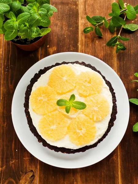 Chocolade oranje Tart — Stockfoto