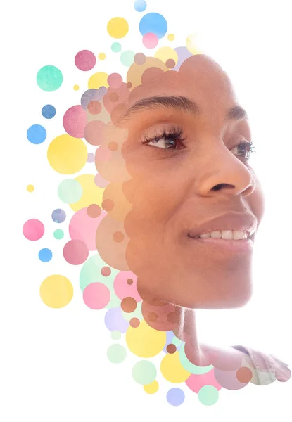 Portrait combined with a digital illustration — Stock Photo, Image