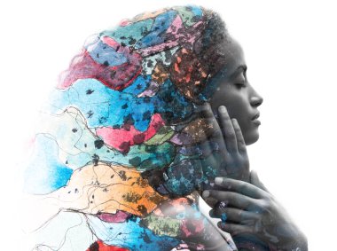 Paintografi. Tabloyla birleştirilmiş bir portre.