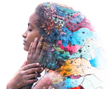 Paintografi. Tabloyla birleştirilmiş bir portre.