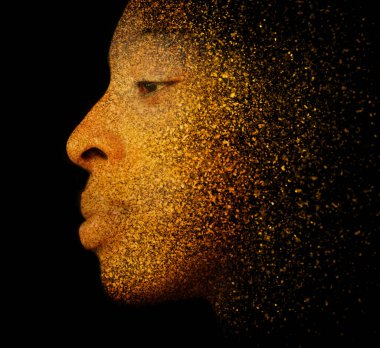 Dijital olarak değiştirilmiş bir profil portresi