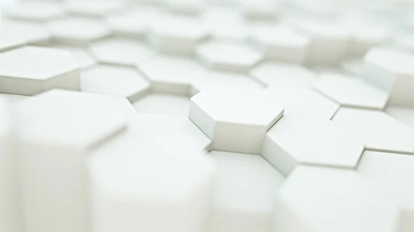 Uneven white hexagon array pattern — Stock Photo, Image