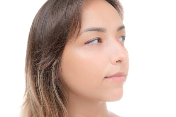 Een jong mooi brunettes profiel portret — Stockfoto