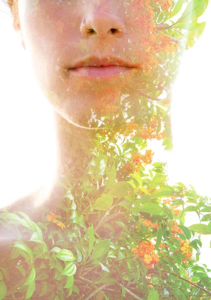 Een dubbele belichting een half portret — Stockfoto