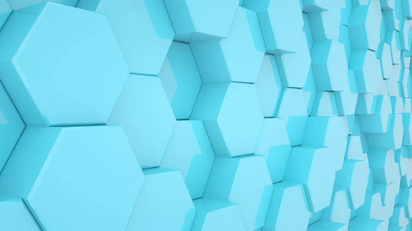 Uneven light blue hexagon array pattern — Stock Photo, Image