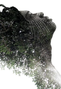 Koyu bir çift pozlama portresi.