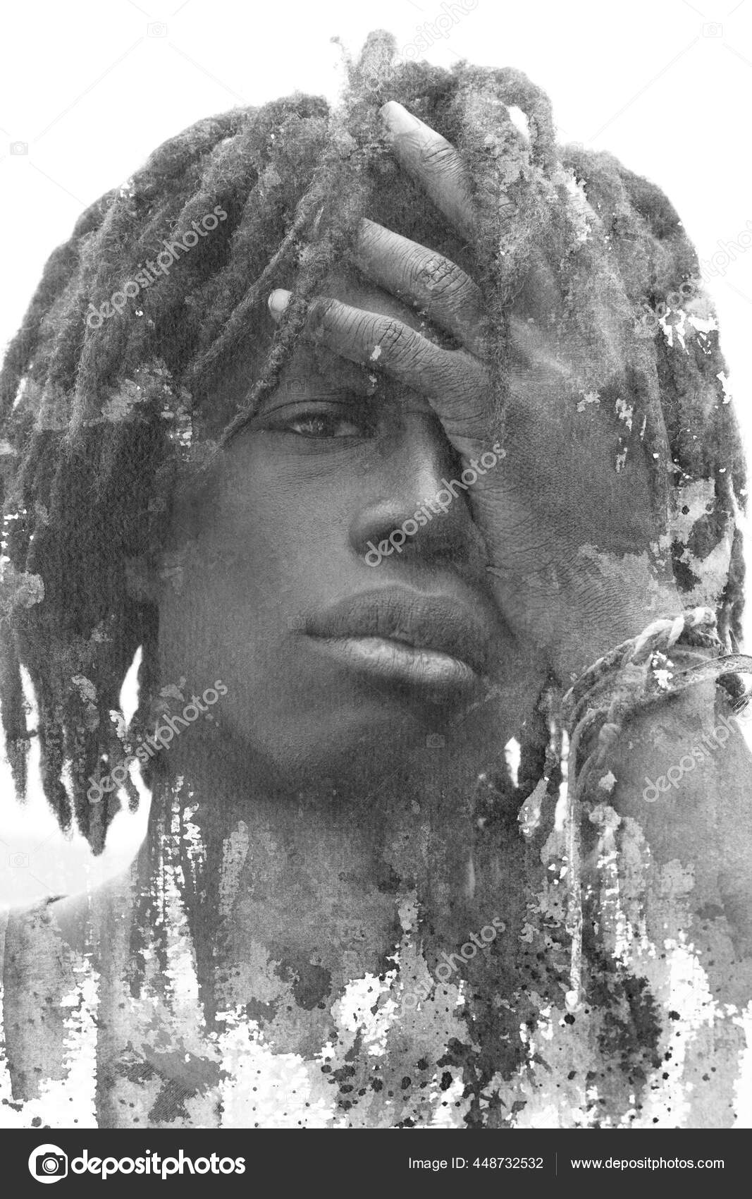 A conceptual portrait with paint daubs Stock Photo by ©Victor_Tongdee