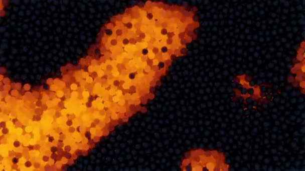 Ein Kugelfluss, der Lava imitiert. 3D-Animation. — Stockvideo