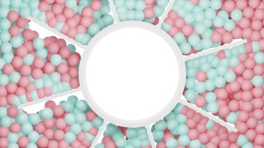 Renkli parçacıkların 3B Görünümü.