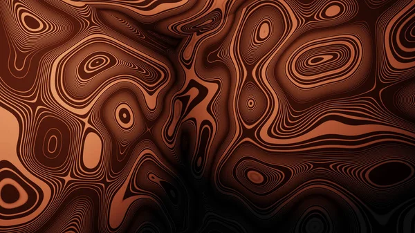 Ondas abstractas proyectadas sobre una superficie. Ilustración 3D. — Foto de Stock