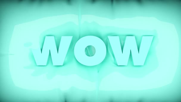 Een woord WOW geabsorbeerd door een zeepbel — Stockvideo
