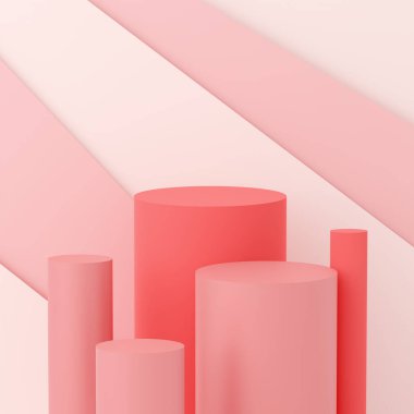 Katmanlı dokuya karşı silindirler varsa 3B illüstrasyon