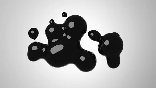 Black spheres merging into each other. 3D illustration. — Stock Photo, Image