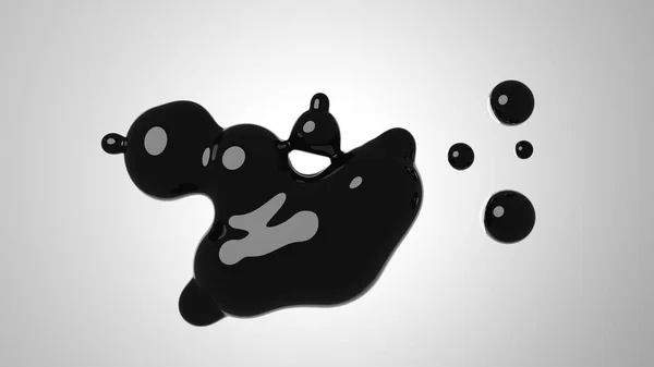 Abstract 3D illustration of glossy black shape. — Stock Photo, Image