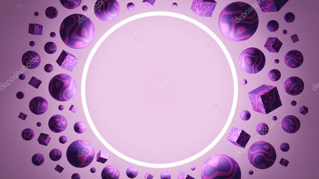 Pink 3D Illustration illustration with a space for a text.