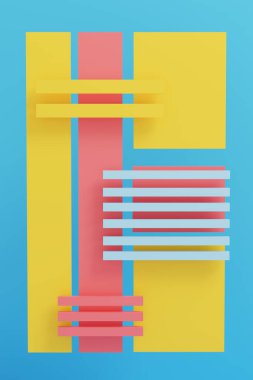 Renkli dikdörtgenlerin en az 3 boyutlu çizimi