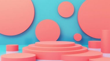 Sarı silindirler ürün yerleştirme için boş bir platform oluşturuyor