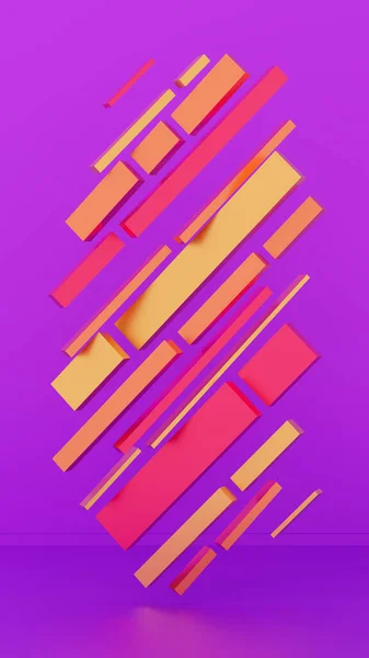 Colorful stripes against purple background. 3D illustration. — Stock Photo, Image