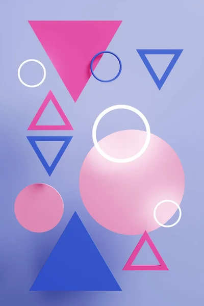 Abstract composition in pink and blue colors. 3D illustration. — Fotografia de Stock